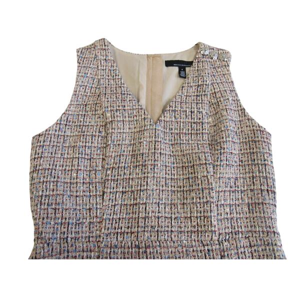 Women’s 0 White House Black Market Tweed Sleeveless Sheath Dress NWT - Picture 5 of 8